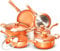 FRUITEAM 10pcs Cookware Set Ceramic Nonstick Soup Pot/Milk Pot/Frying Pans Set | Copper Aluminum Pan with Lid, Induction Gas Compatible, 1 Year Warranty Mothers Day Gifts for Wife