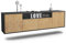 Dekati Lowboard Toledo hängend (180x49x35cm) Korpus anthrazit matt - Front Holz-Design Eiche - Push to Open