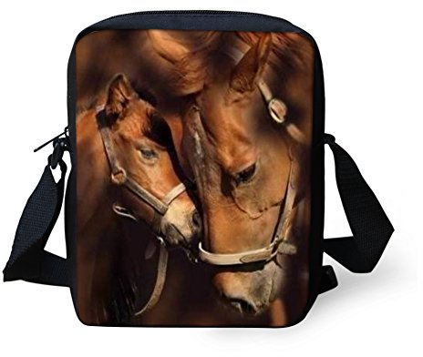 Belidome Kleine Umhängetasche für Damen und Kinder, niedliches Tiermotiv, Horse Love, Einheitsgröße