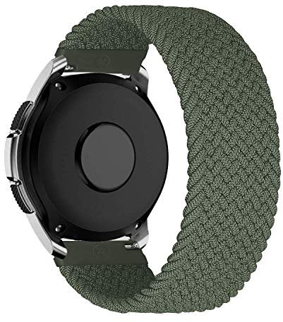 MroTech Cinturino Compatibile con Samsung Galaxy Watch Active/Active 2/Galaxy Watch 3 41mm/Watch 4/4 Classic/Watch 5/5 PRO Banda 20 mm per Huawei Watch GT 2 42 mm Nylon Braided Solo Loop 20mm-Verde/M