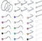 Incaton 33Stk Nasenpiercing 20G Nasenstecker Nasenring L Spiralpiercing Nasenpiercing Stud Piercing Schmuck 0.8mm