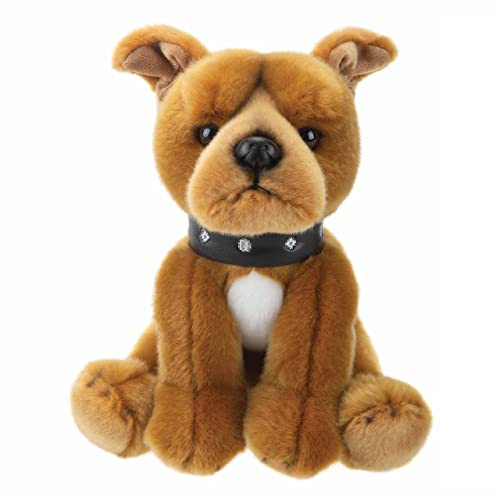 PMS VFM – Staffordshire Plüschtier Braun Staffordshire Bull Terrier Premium Hund 30 cm Plüschtier – Super Flauschiger Luxus lebensecht Stofftier Teddy – Natural World Collection