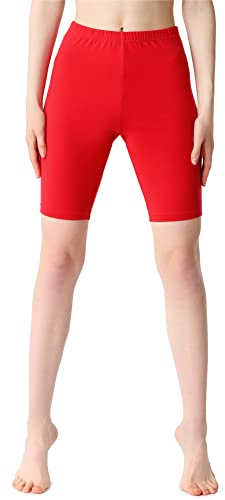 Bellivalini Damen Kurze Leggings aus Baumwolle BLV50-200 (Rot, S)