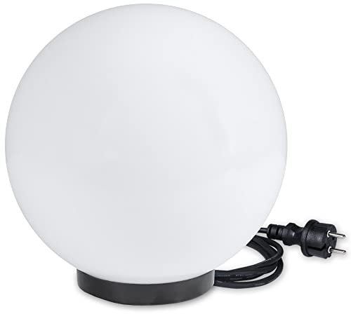 Kugelleuchte inkl. 3m Anschlußkabel Ø 20cm Kugellampe Gartenleuchten Aussen Terrassenleuchte IP44 witterungsbeständig 230V