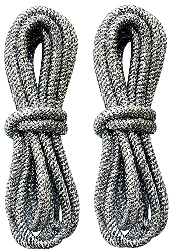 BupiMufi 2 paia – Robusti [5 mm di spessore] Lacci rotondi glitter metallici lucidi – in materiale migliorato 110 – 113 cm, Argento X2, 110-113CM