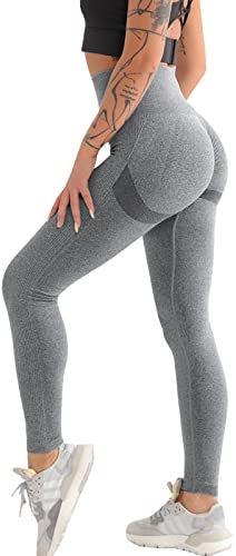 Getervb Sports Leggings Damen Scrunch Butt Leggings Push Up Boot Seamless High Waist Leggings Blickdichte für Gym Yoga Laufhose Lang