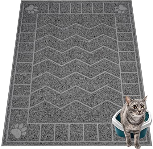 Motsamla Katzenklo Matte, Katzentoilettenmatte weich auf Kitty Paws, 119,4 x 88,9 cm, Kätzchentoilettenmatte für saubere Böden, wasserdicht, leicht zu reinigen, langlebig, XL große Katzentoilette für