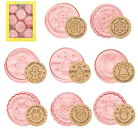 FENGCHUANG 8 Stück Ausstechförmchen Muslimischen, Islamische Ramadan Ausstechformen Keksausstecher, 3D Plätzchenformen Kit für Party Kindergeburtstag Dekoration Halloween, Weihnachten (Rosa)
