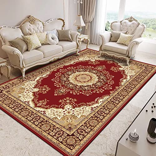 RUGMRZ Area Rug Auslegware Bad Matte Roter Blumen Dekoration rechteckiger Retro-Teppich schadet dem Boden Nicht Schallschutz Teppich 140 x 200 cm