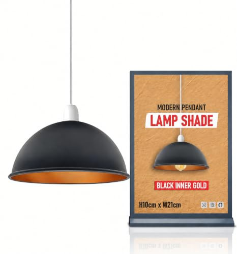 Retro Metall Lampenschirme Vintage Stil Decke Insel Lampe Pendelschirm Nicht Elektrisch 21 cm Einfach Fit Gebogen Küche Lampenschirm Büro Wohnzimmer Licht Schatten mit Reduzierring