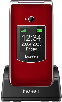 Beafon, SL605, Silverline, Klapphandy, Seniorenhandy mit SOS Notruftaste, Tastenhandy,Farbinnendisplay 2,4 (6,09cm), Farbaußendisplay 1,44 (3,65cm), rot