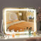 Hasipu Kosmetikspiegel mit Licht, 35 x 27cm LED Schminkspiegel, 3 Lichtmodi, Smart Touch Control dimmbar, 360ｰRotation, rechteckiger weißer Rahmen, mit 5facher Lupe