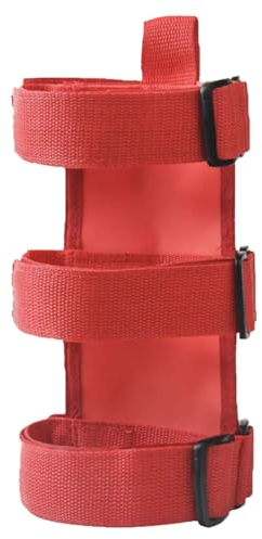 Hemobllo Cinghia per estintore: Cintura di Fissaggio Regolabile per Cinghia di Montaggio per estintore - Cintura Porta Estintore (rosso)