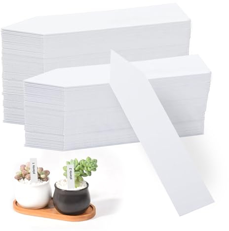 Pflanzenschilder zum Beschriften 200 Stk Pflanzen Beschriftung Etiketten Schilder Plastik Pflanzschilder für Draussen Wetterfest 10x2CM