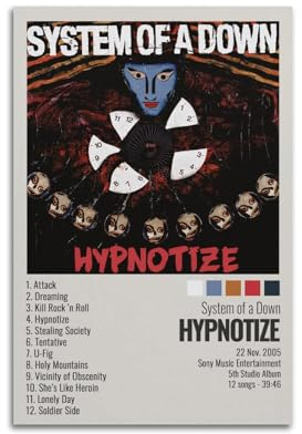 suumyo System of a Down Poster, Modernes Wandbild, für mehrere Räume, 45L x 30W cm, ungerahmt