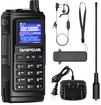 BAOFENG Walkie Talkie Doble Banda UHF/VHF Radioaficionado Largo Alcance hasta 5W con batería de 1800mAh 999 Canales CTCSS/DCS Radio FM VOX DTMF Walkie Talkie para Adultos - 17M