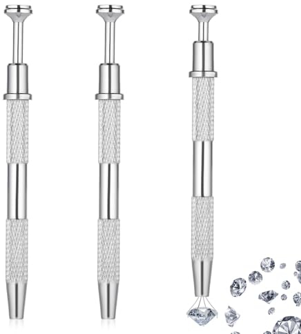 Piriuuo 3 Stück Piercing Zange,Edelstahl Mini Kugelhalter Schmuck Pinzette mit 4 Klauen Piercingzange für Kugelwechsel Schmuck Pick Up Werkzeug Kugel Zange Schmuck für Perlen Winzigen Objekten Chips
