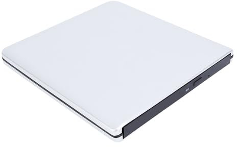 Goshyda External CD DVD Drive, DVD CD VCD Burner, USB 3.0 External Disc Drive Supports 8cm and 12cm CD Disc, Compatible for Linux for OS X