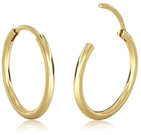 Milacolato 2Pcs Gold kleine Creolen Damen Männer Hypoallergene 316L Chirurgenstahl Knorpel Tragus Helix Daith Sleeper Scharnier Creolen Huggie Ohrringe 16G Nasenring Lippenring Piercing Schmuck