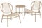 SONGMICS Ensemble Salon de Jardin, 3 Pièces, Chaises Acapulco, Salon d Extérieur, Table d Appoint et 2 Chaises, Ensemble de Mobilier d Intérieur et d Extérieur, Balcon, Marron Camel GGF021K01