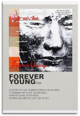 nshdahns Alphaville Wandposter Forever Young, Vintage-Kunst, Raumdekoration, ästhetisches Schlafzimmer-Poster für Schlafzimmer, 30 x 45 cm, ungerahmter Stil