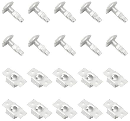 ZEALfix Lot de 10 paires de vis de fixation du capot moteur Clips de fixation en alliage d'aluminium Compatible avec 206 207 406 407 806 807