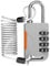 UP Security 4 Digit Combination Padlock with Retractable Cable (36in), Ski Lock, Combo Cable Lock for Snowboard, Travel Luggage, Suitcase, Bike, Gym Locker, Cabinet, Fridge, Refrigerator Door (Gray)