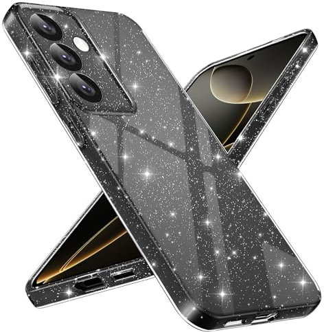 Paitech für Samsung Galaxy S24 Hülle Glitzer, Weiche TPU Silikon Handyhülle Samsung S24 Dünne Flexible Stoßfeste Kratzfest Schutzhülle Case für Samsung Galaxy S24 für Frauen und Mädchen, Schwarz