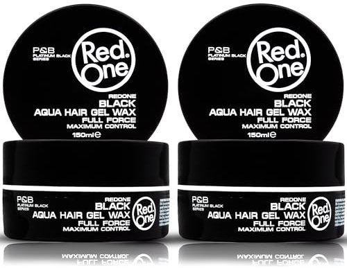 RedOne Aquatisches Haarwachs Schwarz 150ml | Haarwachs für Männer und Frauen | Ultra-Halt | Grüner Zitronenduft | Maximale Kontrolle - 2 Stück