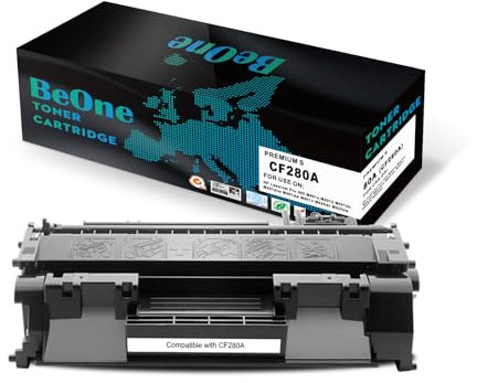 BeOne 1 x 80A CF280A 80X CF280X Tonerkartuschen Kompatibel mit HP Laserjet Pro 400 M401a M401d M401dn M401dne M401dw M401n M425dn M425dw (1 Schwarz)