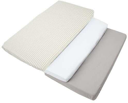 Medi Partners Spannbettlaken 60x120 3-Pack Baby Bettlaken Kinderbett Spannbetttuch 100% Baumwolle - Fitted Kinder Sheet Bettwäsche Babymatratze Schlafsack Babybett