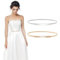 WUSJCOF 2PCS Cintura Gioiello Donna Oro e Argento Elegante, Cintura Elastica Donna Sottile in Metallo con Strass, Accessori Moda per Abiti e Cerimonie