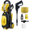 Electric Pressure Washer 80Bar 360L/H w/Induction Motor, Portable High Pressure Cleaner for Car, Patio, Garden, Pool Cleaning - Foam Cannon, Wheel & Auto Shut-off