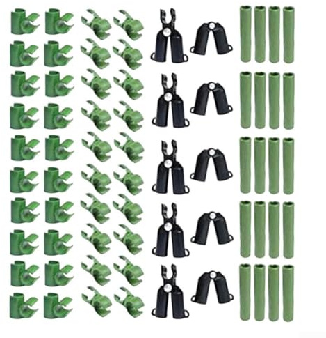 Getdoublerich Verstellbare Gartenverbinder, kunststoffbeschichtete Clips für Gewächshausrahmen und Pflanzen-Rankgitter, 11 mm Rohrverbindungen für DIY-Rankenstützsysteme, 70 Stück