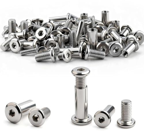 Lot de 70 vis de connexion M3 x 15 mm (35 écrous à douille et 35 vis douilles), en acier inoxydable msymsyu A2 V2A, connecteur d'armoire M3, pour meubles, revêtements en bois, garde-robe