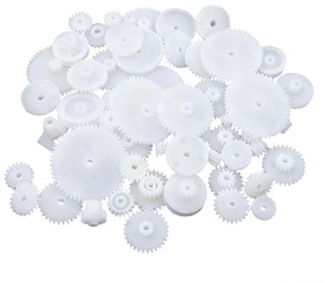 Hezhou 72 Pcs Kunststoffzahnradsatz Kleines Plastik Zahnrad | Übersetzung Modellbau Zahnräder aus Kunststoff Kleine Kunststoff-Zahnräder für Diy Set Spielzeug Modelle Roboter Getrieb