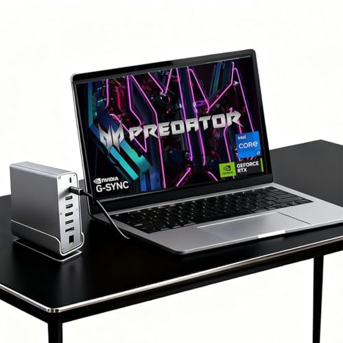 15-in-1 USB C Docking Station for Acer Predator Helios 16 18 300 500 (Neo 16 18 AI) Triton 14 AI 17 X 300 SE700 Gaming Laptops, mit 360°-Drehfuß, 2 x 4K HDMI and 1 x DP, 10Gbps USB, RJ4 5, Audio, SD