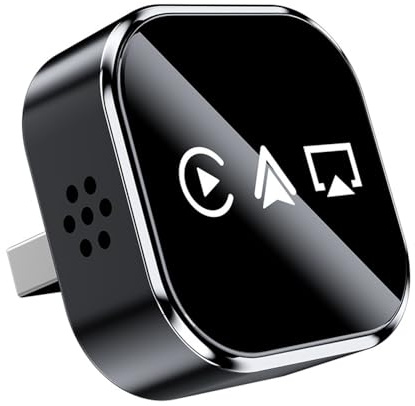 Weciau Carplay Wireless Adapter, 3-in-1 Wireless CarPlay Adapter, Upgrade Android Auto Wireless Adapter, USB C/A Plug and Play, Mini Stabiler Kompatibel mit iOS 12+/Android11+ Autos mit Wired CarPlay