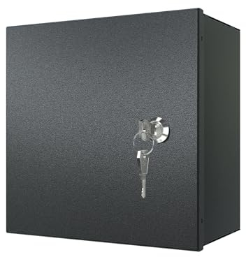 Stalflex Externer Verteilerkästen 200x200x120mm - Schaltkasten aus Stahl - verteilerkasten aufputz, Wasserdichte Box und staubdicht - Schrank mit Schloss und zwei Schlüssel