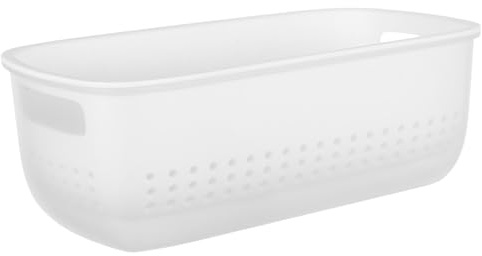 iplusmile Half Sink Basket Kitchen Colander Bowl with Double-Layer Filter and Removable Design, Versatile White Vegetable Strainer and Fruit Drying Basket for Kitchen Use