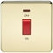 Knightsbridge SF8331NPB Screwless 45 A 1-Gang DP Switch, Polished Brass with Neon