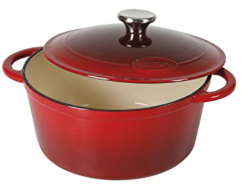 Sitram Sitraslow Cocotte Redonda, Hierro Fundido, Rojo, diametro 24 cm