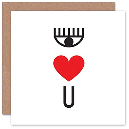 Wee Blue Coo VALENTINE PICTOGRAM LOVE YOU SIMPLE ART GREETINGS GREETING CARD GIFT