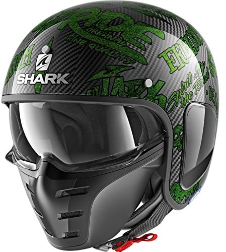 SHARK Motorradhelm S-DRAK CARB FREESTYLE CUP DGG, Schwarz/Grun, XS