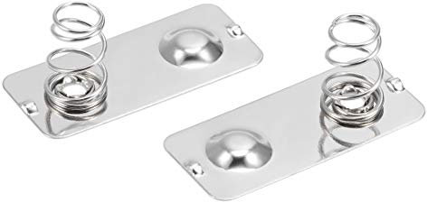 sourcing map 50 Pcs AA Battery Positive to Negative Conversion Spring Contact Nickeling Plate 28mmx12mm