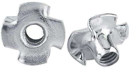 Dadi a T a 4 Punte in Acciaio al Carbonio a M3 / M4 / M5 / M6 / M8, Dadi T per Mobilia di Falegnameria, Lavorazione del Legno(M4 50 pezzi)