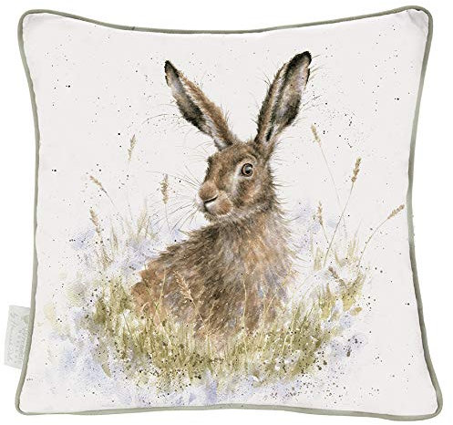 Wrendale Designs The Country Set Kissen Into The Wild mit Federfüllung, Hase, groß