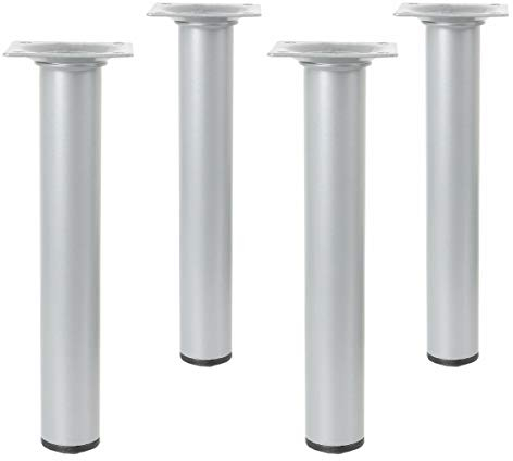 Amig Runde Möbelbeine 4er Set Ausführung Silber ø 30mm Höhe 500mm Tischfüße Metall