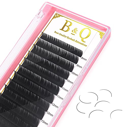 B&Q Lashes Wimpernverlängerung C curl Wimpern Einzeln 1:1 Einzelne Wimpern 0.15 Einzelwimpern 1 zu 1 Wimpern Extensions Mattschwarz 8-15mm (8-15 MIX,C-0.15)