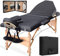 Vesgantti Table de Massage Pliante Professionnelle, Lit de Massage 3 Zones Bois, Table Esthetique Cosmetique Tatouage Portable, Hauteur Réglable avec Repose Bras - Noir